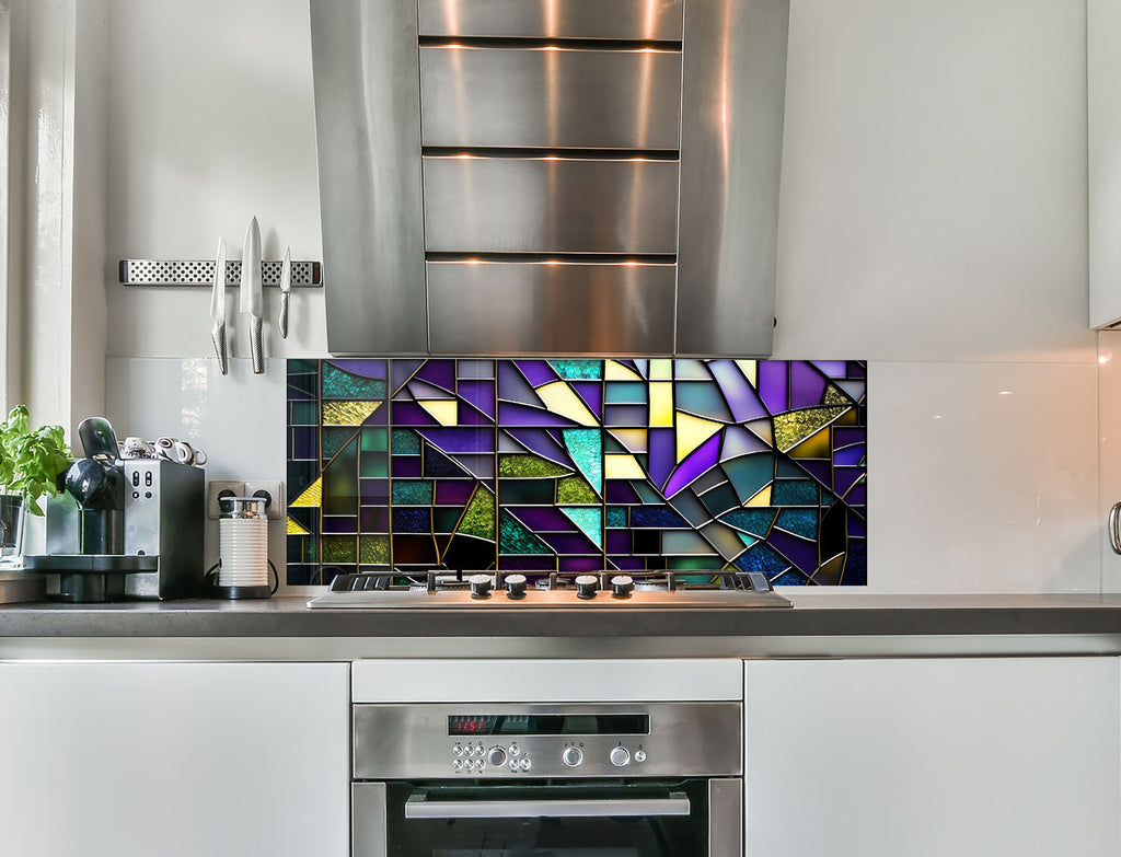 a kitchen with a stainless steel stove top oven