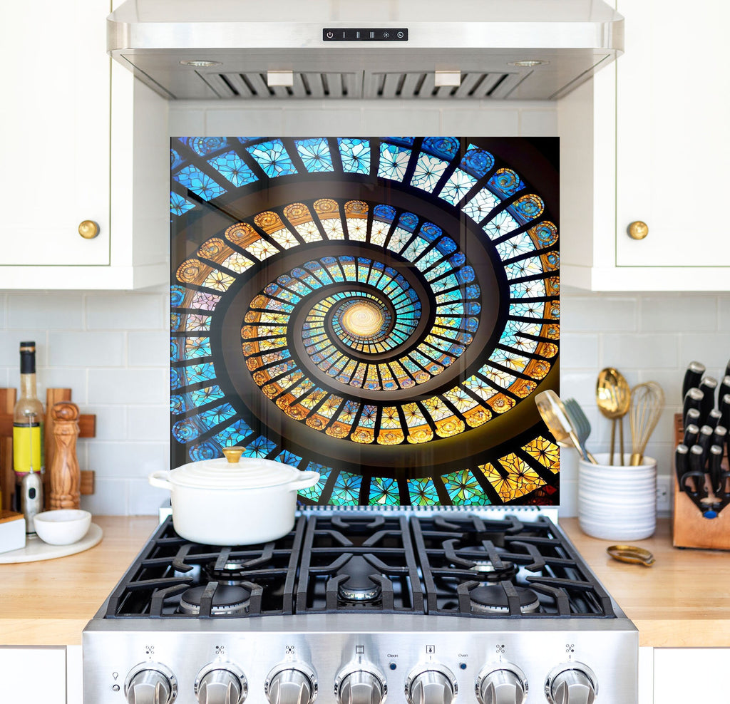 a picture of a spiral design on a stove top