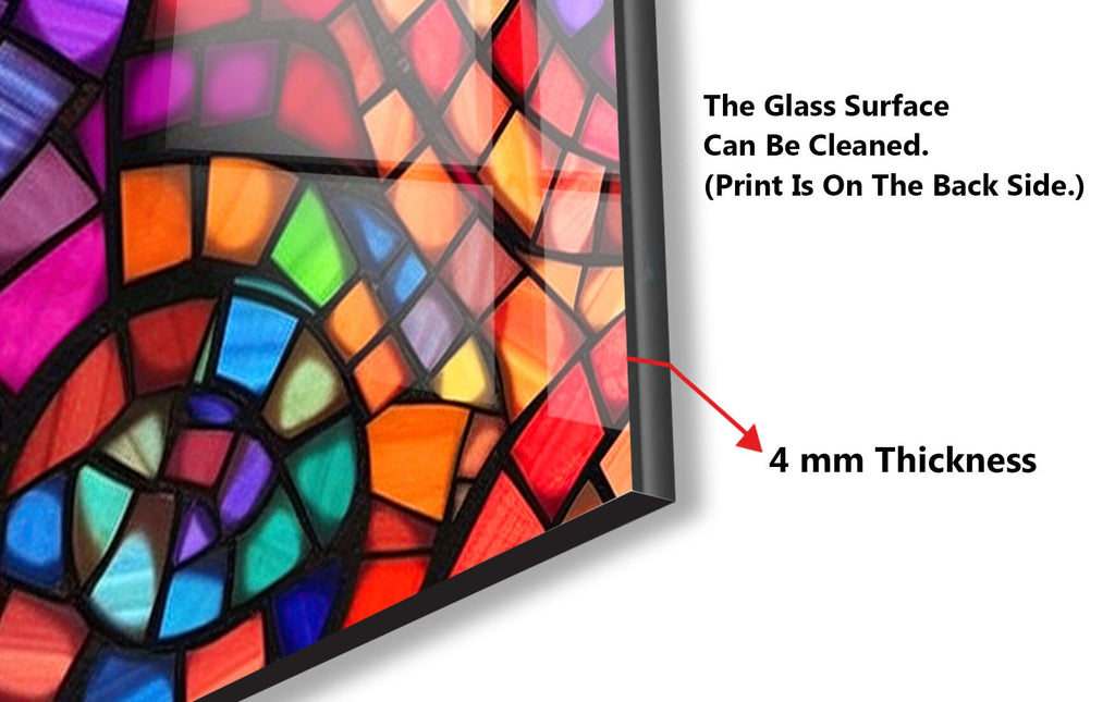 a picture of a multicolored stained glass art piece