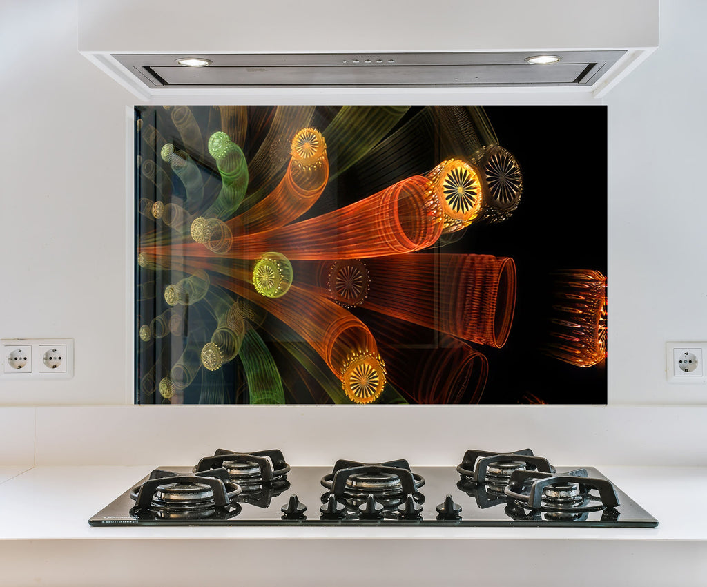 a picture of a kitchen with a stove top