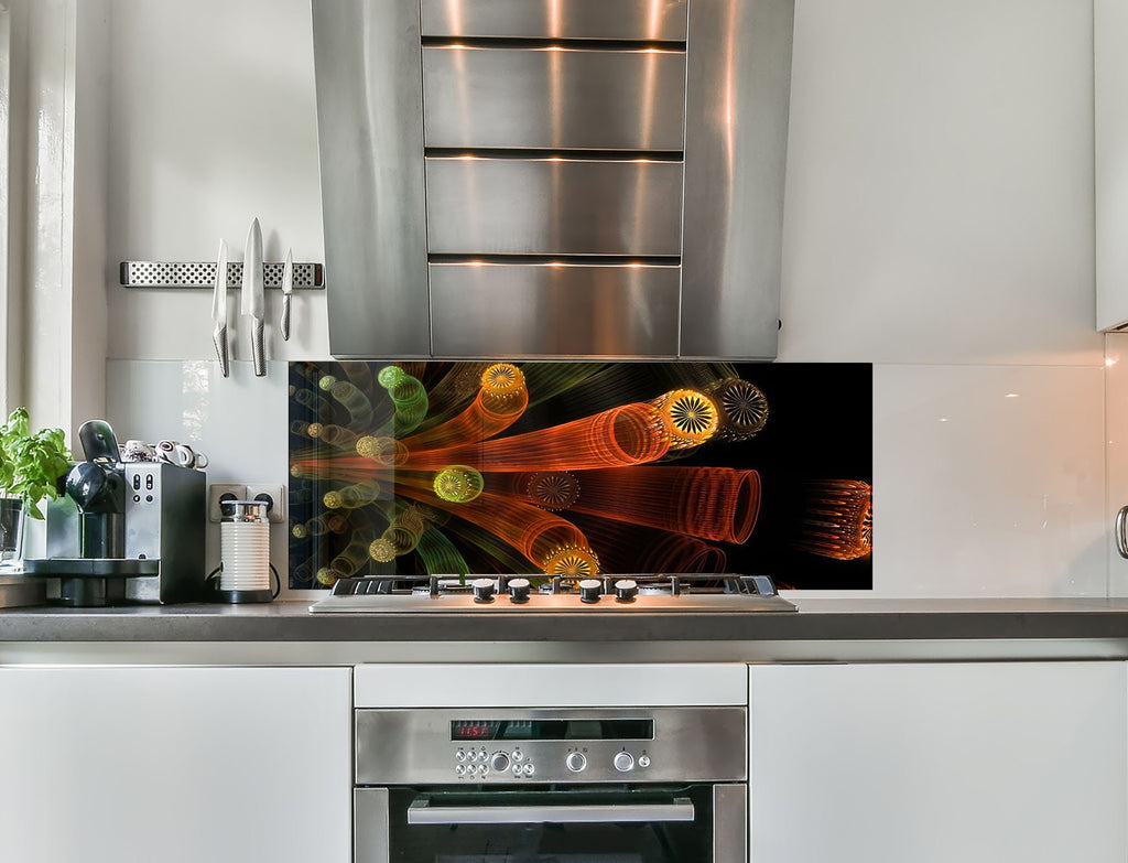 a kitchen with stainless steel appliances and white cabinets