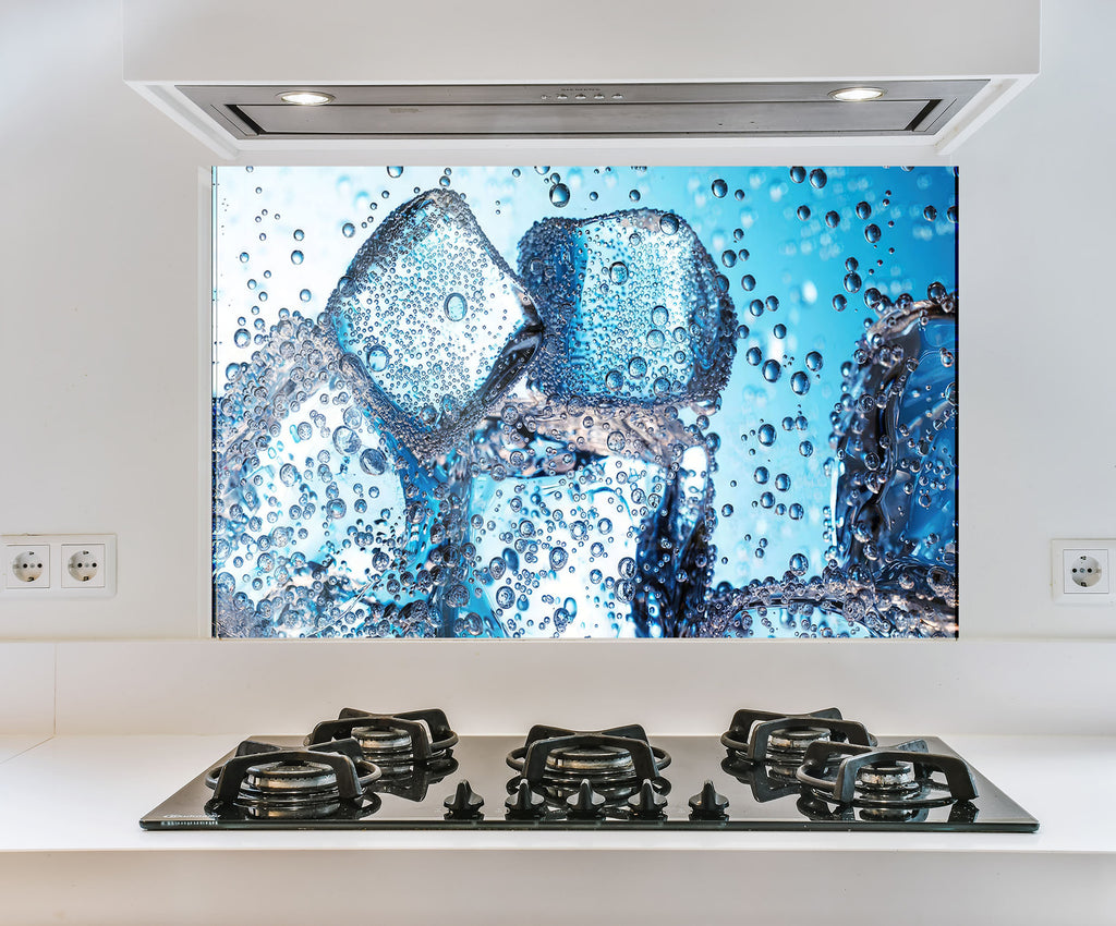 a picture of ice and water on a stove top