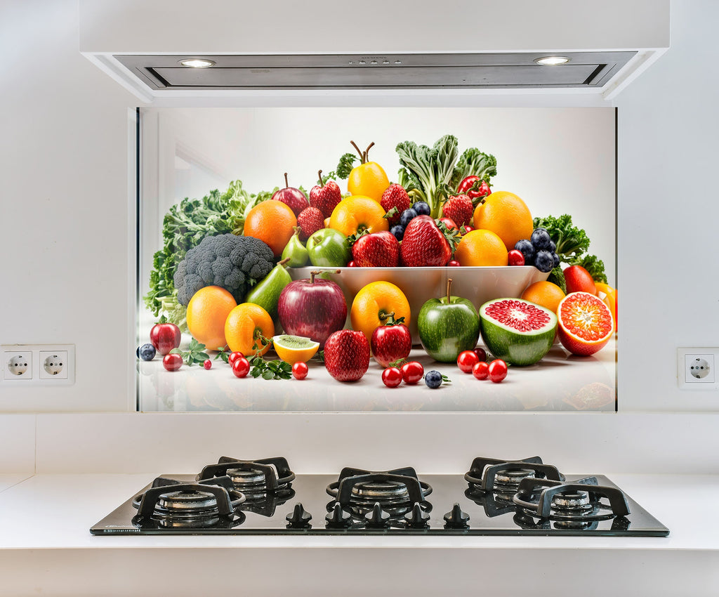 a picture of a bunch of fruits and vegetables on a stove