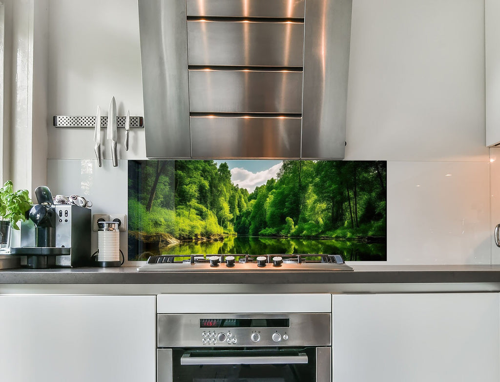 a stove top oven sitting inside of a kitchen