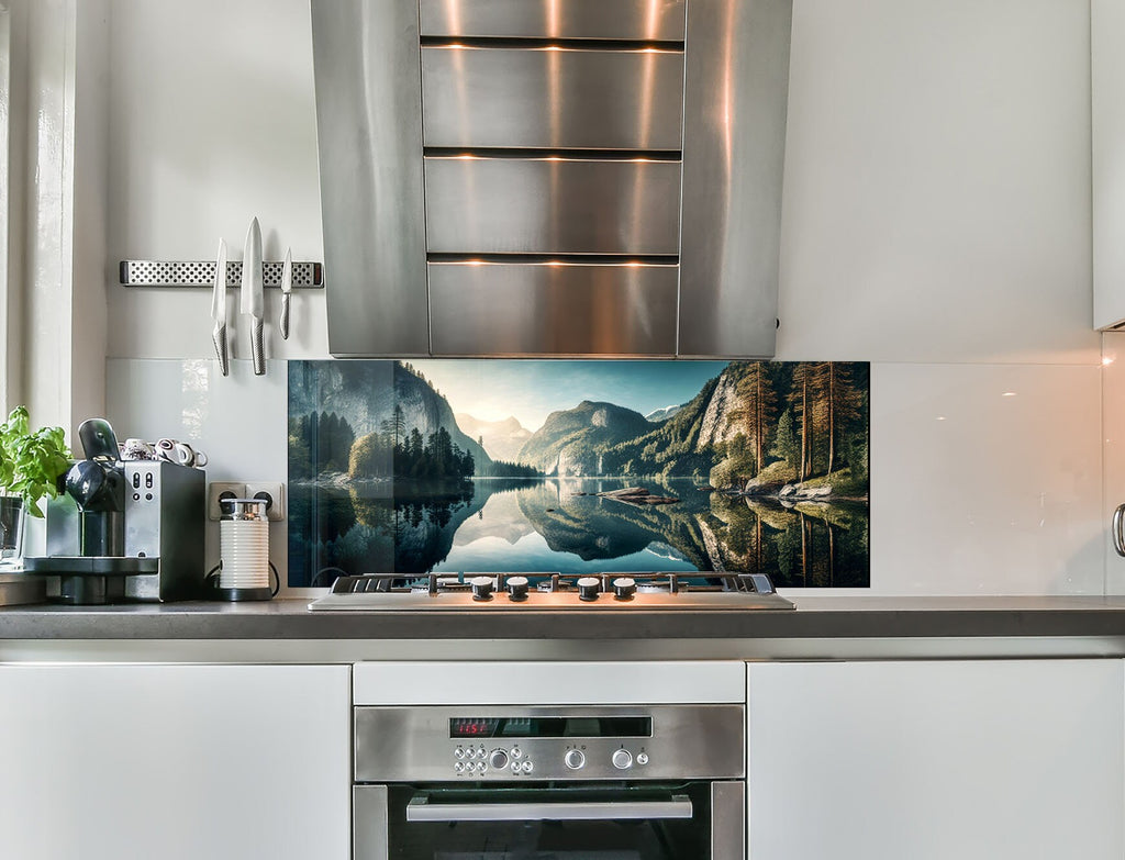 a stove top oven sitting inside of a kitchen