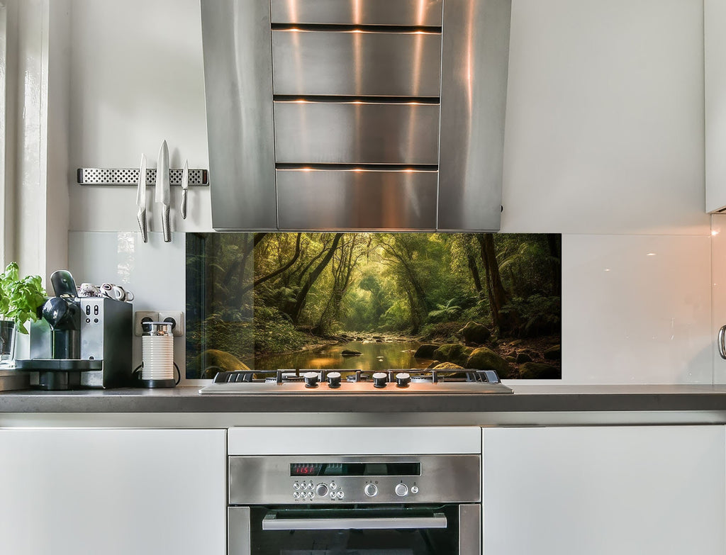 a stove top oven sitting inside of a kitchen