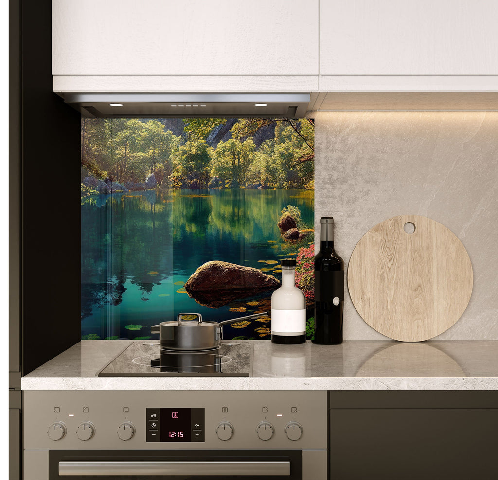 a stove top oven sitting inside of a kitchen