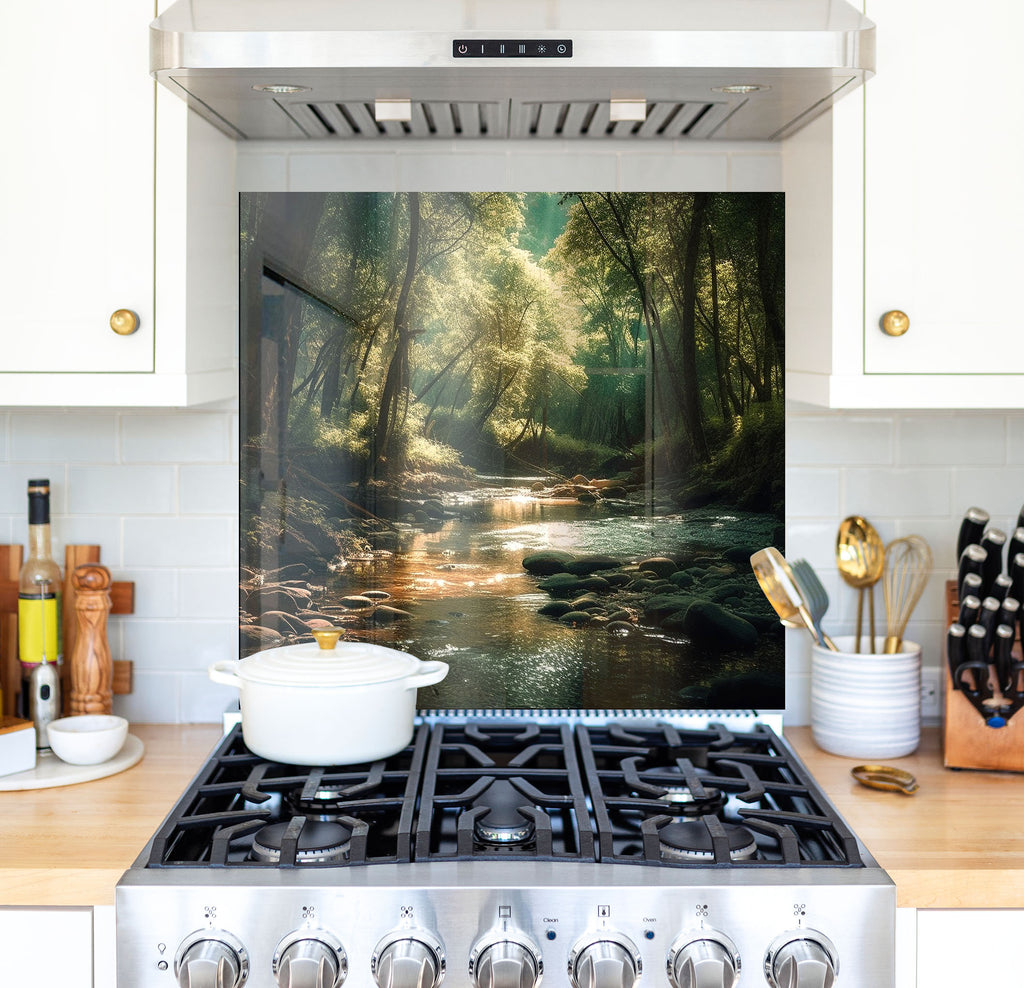 a stove top oven sitting inside of a kitchen