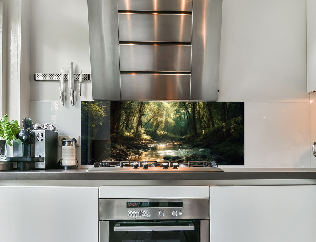 a stove top oven sitting inside of a kitchen