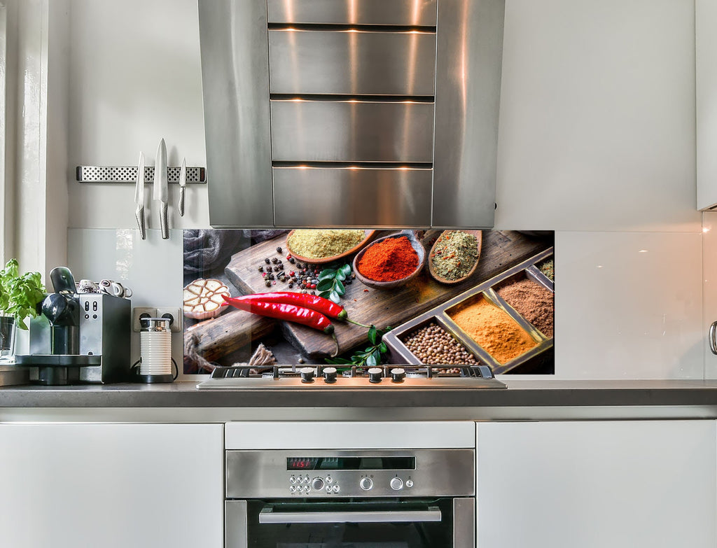 a kitchen with a stainless steel stove top oven