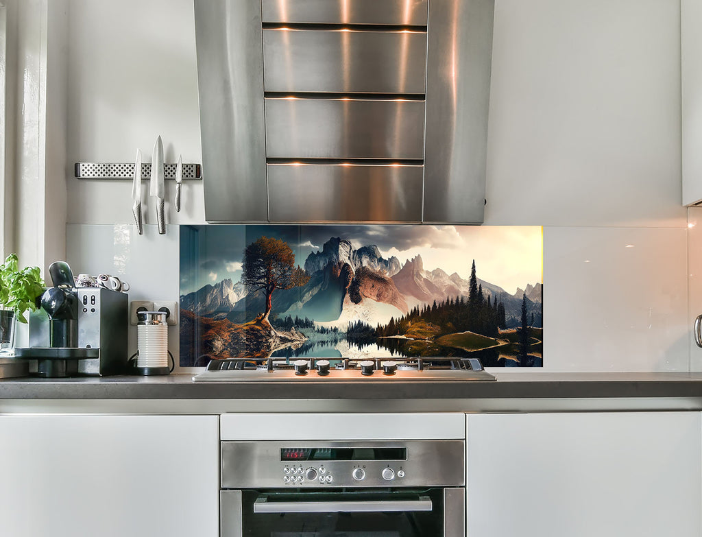 a stove top oven sitting inside of a kitchen