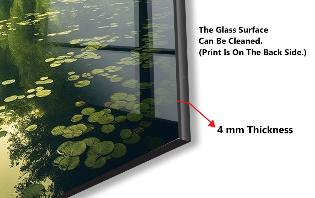 a picture of a glass surface with water lilies