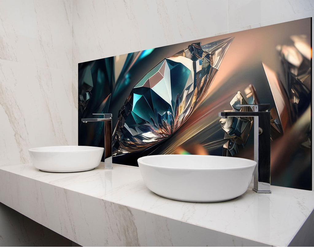 two white bowls on a counter in a bathroom