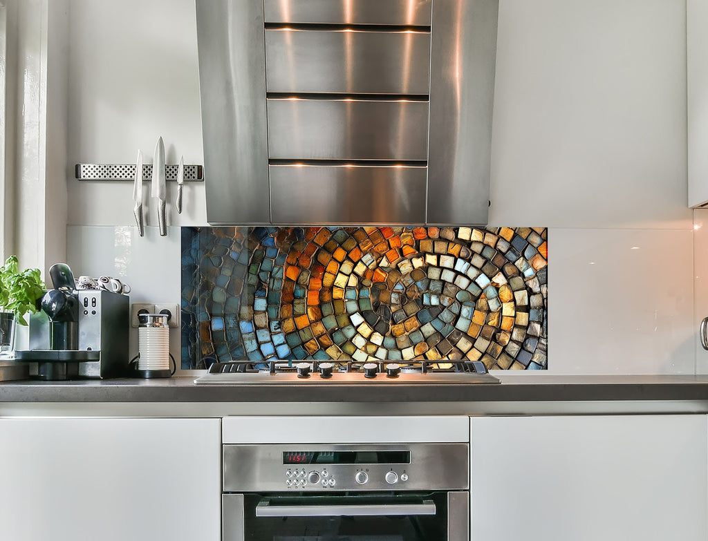 a stove top oven sitting inside of a kitchen