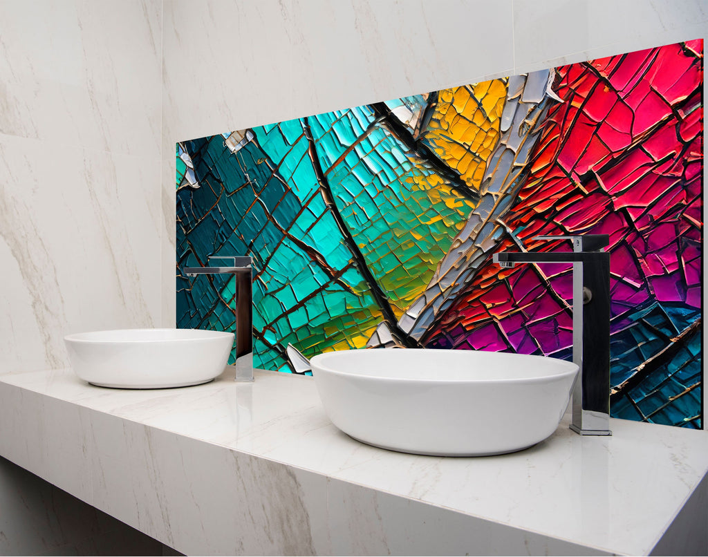 two white bowls on a counter in a bathroom