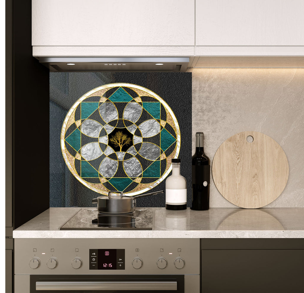 a glass plate sitting on top of a stove top oven