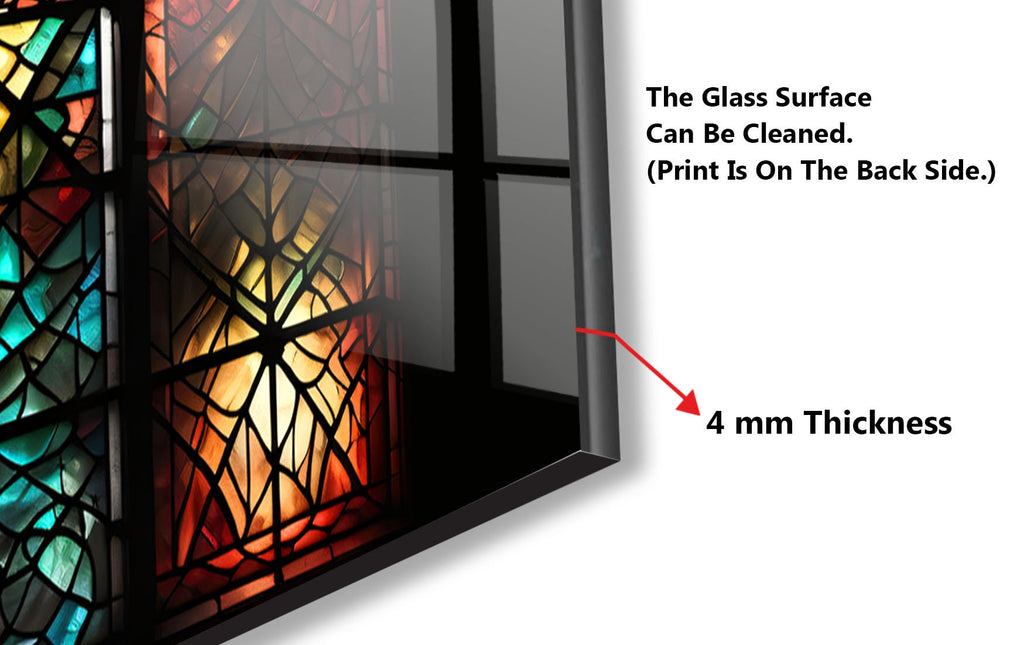 a picture of a stained glass window with measurements